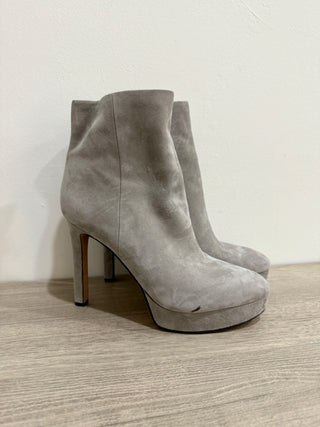 NWOT Veronica Beard Dali Suede Stiletto Heel Platform Ankle Boots Gray Women's 9
