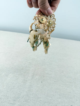 n.a. statement earrings skull longhorn
