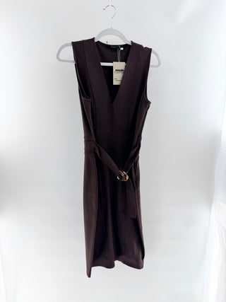 Gucci Brown sleeveless belted sheath dress, L