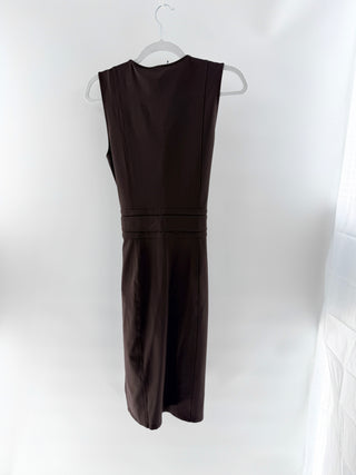 Gucci Brown sleeveless belted sheath dress, L