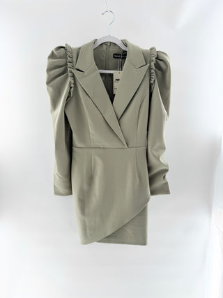 Lavish Alice Sage green wrap blazer dress, US 6
