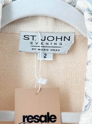 St. John 3 piece matching knit embroidered set, S / 2