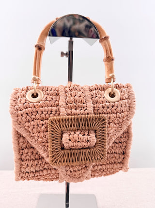 Pamela Munson Avis Handwoven Raffia Handbag