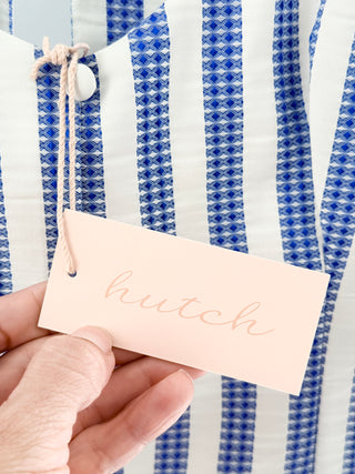 NWT Hutch Striped Sleeveless V-Neck Belted Midi Dress White Blue Women's Size 4