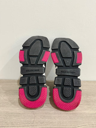 Balenciaga Neoprene Knit Speed Mid Sock Sneakers Black Pink Womens Size US 10