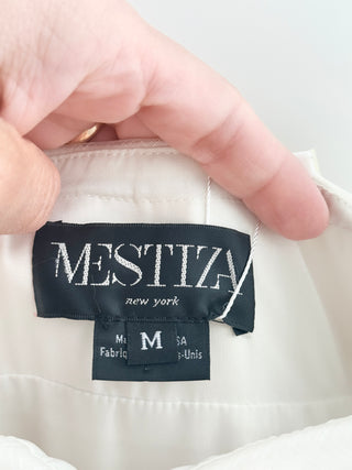 Mestiza New york Ivory tiered fringe tassel dress, M