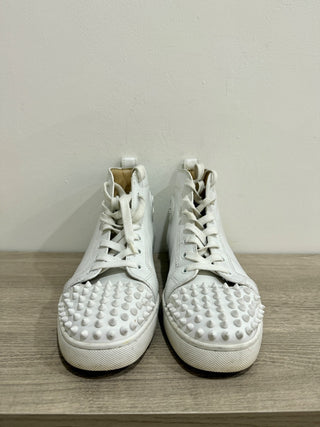 Christian Louboutin Louis Spikes High-Top Trainers Sneakers White Women's EU 40