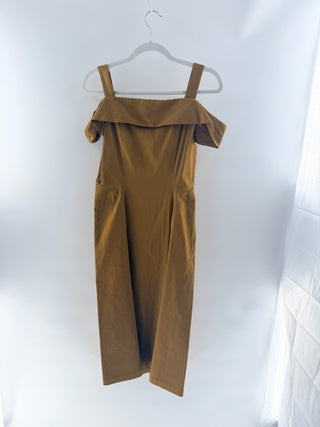 A.L.C. Mustard cold shoulder midi dress, 8