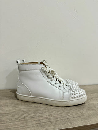 Christian Louboutin Louis Spikes High-Top Trainers Sneakers White Women's EU 40