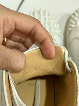 Christian Louboutin Louis Spikes High-Top Trainers Sneakers White Women's EU 40