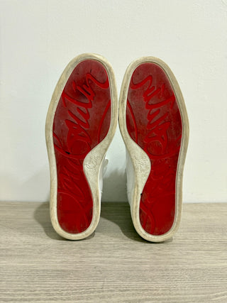 Christian Louboutin Louis Spikes High-Top Trainers Sneakers White Women's EU 40