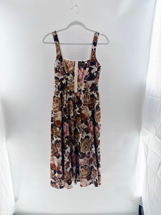 Avec les filles Floral print corset midi dress, 4