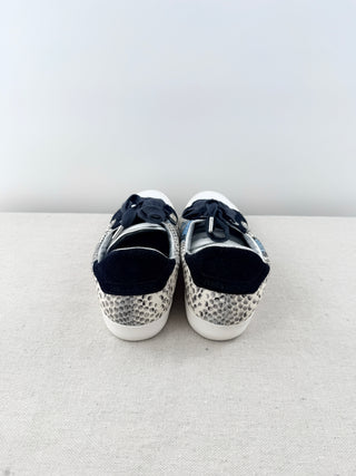 Zadig & Voltaire Python Snakeskin Leather Lace Up Sneakers Shoes Wild Blue EU 39