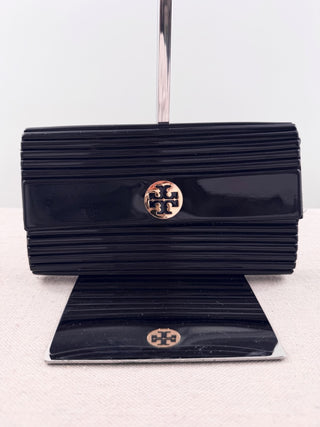 Tory Burch ribbed hard shell clutch bag