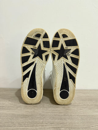 Jimmy Choo Hawaii Leather Lace-Up High-Top Sneakers White Women's Size EU 39.5