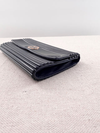 Tory Burch ribbed hard shell clutch bag