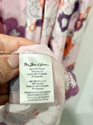NWT For Love & Lemons Magnolia V-Neck Open Back Maxi Dress Pink Blossom Women XS
