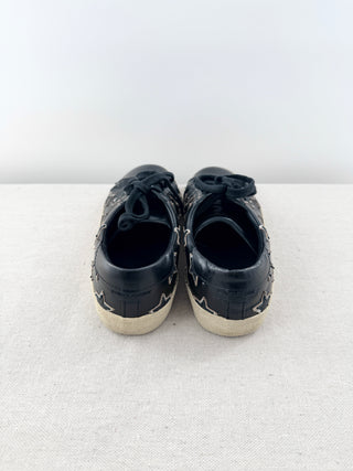 Saint Laurent Leather Classic Star Low Top Court Sneakers Black Women Size EU 40