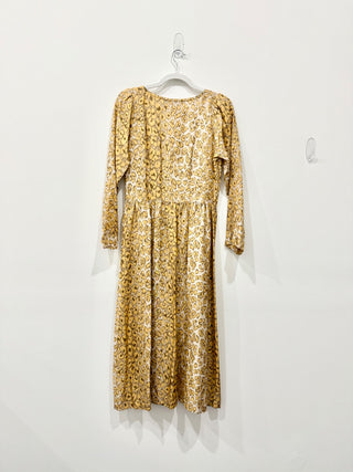 La Prestic Ouiston Cristo Leopard-Print Silk A-Line Midi Dress Tan/Cream Womens 0