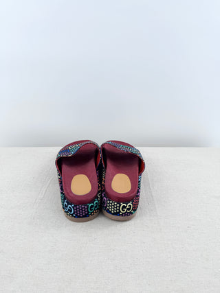 Gucci GG Canvas Angelina Platform Psychedelic Slide Sandals Multi Women's EU 38