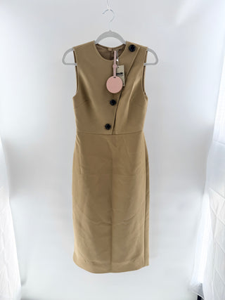 Alexis Beige buttoned sleeveless sheath dress, S