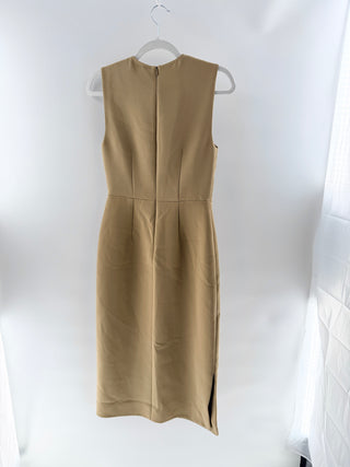 Alexis Beige buttoned sleeveless sheath dress, S