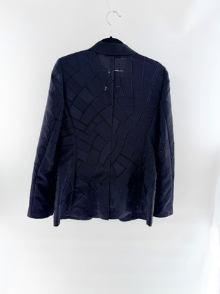Escada Textured geometric black tuxedo blazer, 38