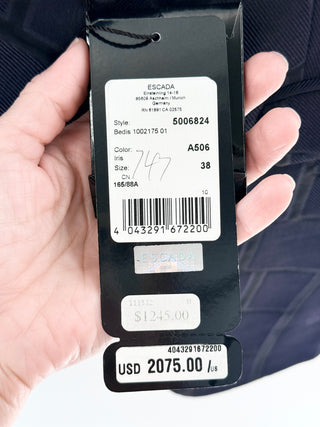 Escada Textured geometric black tuxedo blazer, 38