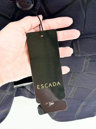 Escada Textured geometric black tuxedo blazer, 38