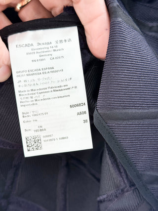 Escada Textured geometric black tuxedo blazer, 38