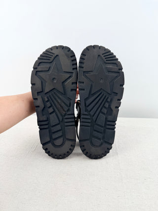 Dior Dioract Leather Slingback Sandals with Padded Adjustable Straps Black EU 40