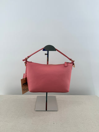 Maison de sabre leather zip up bag with long starap