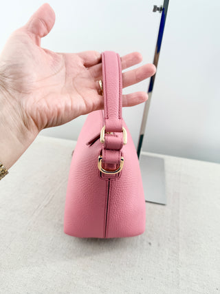 Maison de sabre leather zip up bag with long starap
