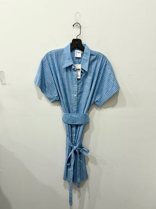 Finley Cotton Striped Short Sleeve Mini Shirt Dress Blue/White Women's Size S