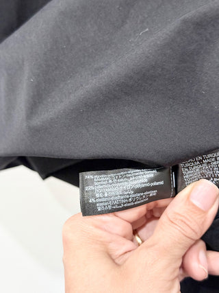 Zara High Waisted Ruffle Peplum Straight Pencil Midi Skirt Black Women's Size S