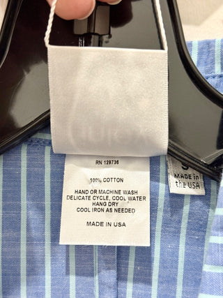 Finley Cotton Striped Short Sleeve Mini Shirt Dress Blue/White Women's Size S