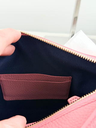 Maison de sabre leather zip up bag with long starap