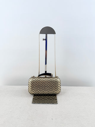 Vince Camuto horn clutch bag with chain