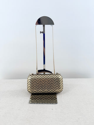 Vince Camuto horn clutch bag with chain