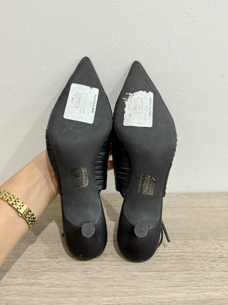 Jeffrey Campbell Stridze Kitten Heel Slingback Pumps Black Women's Size US 7.5