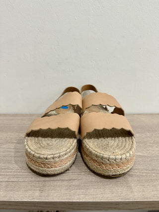 Zimmermann Leather Espadrille Slingback Platform Sandals Nude Women's Size 40