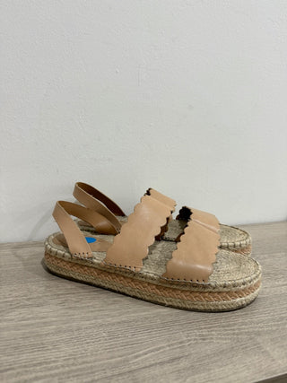 Zimmermann Leather Espadrille Slingback Platform Sandals Nude Women's Size 40