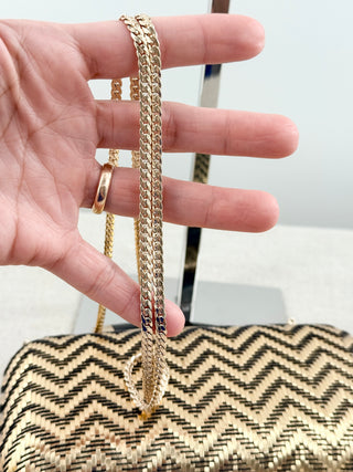 Vince Camuto horn clutch bag with chain