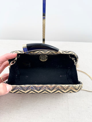 Vince Camuto horn clutch bag with chain