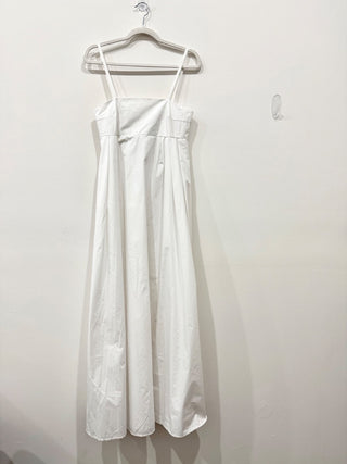 NWOT In Italy Sleeveless Spaghetti Strap Smocked A-Line Maxi Dress White Women's S