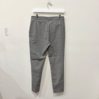Sezane Clara Tailored Fit Houndstooth Trousers Pants Ecru & Black FR 40 / US 8