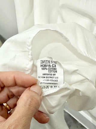 NWOT In Italy Sleeveless Spaghetti Strap Smocked A-Line Maxi Dress White Women's S