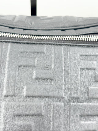 Fendi leather embossed logo large belt bag