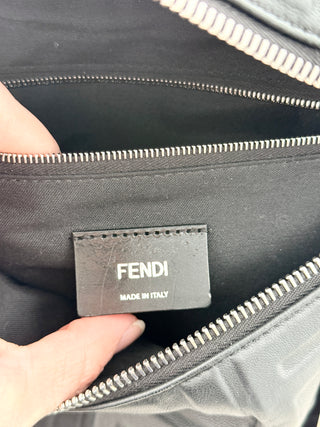 Fendi leather embossed logo large belt bag