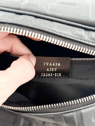 Fendi leather embossed logo large belt bag